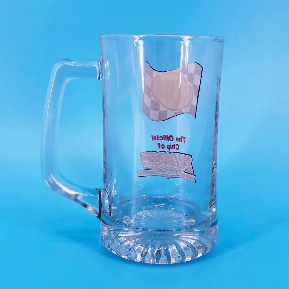glass beer mug 2000s vintage Talladega Super Speedway Golden Flake